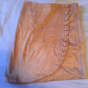 NWOT LF Tan Suede Mini Skirt